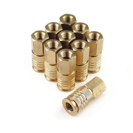 Primefit Universal Coupler Brass 1/4" x 1/4" Female NPT 10PCS UC1414FB-B10-P